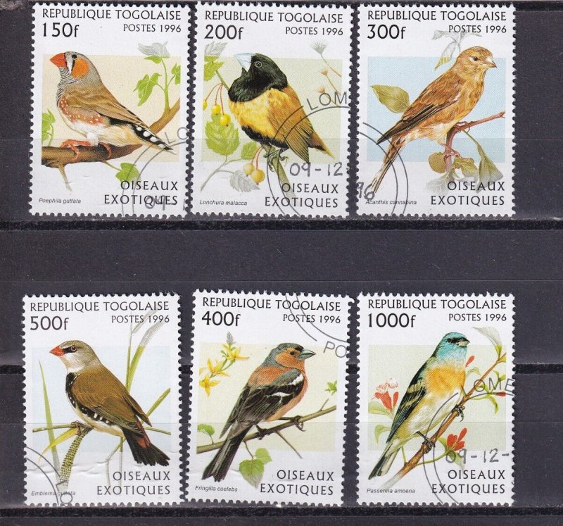 SA03 Togo 1996 Birds used stamps