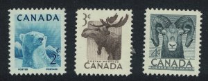 Canada Polar Bear Elk American Bighorn Wild Animals 3v 1953 MNH SG#447-449