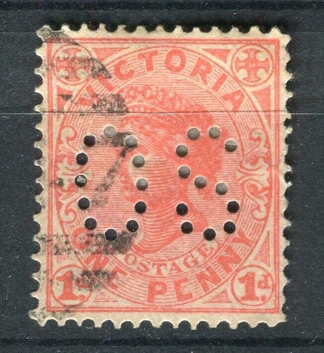 AUSTRALIA; VICTORIA 1890s early OFFICIAL issue used 1d. value 