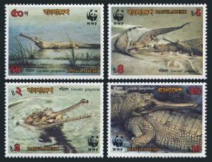 Bangladesh 340-343, MNH. Michel 323-326. WWF 1990. Gavials - crocodile.