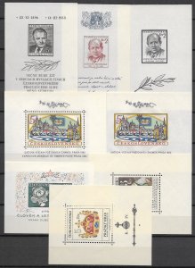 Czechoslovakia: Lot MNH Souvenir Sheets on 6 Album Pages