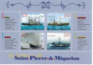 St. Pierre & Miquelon 1999, Souvenir Sheet, Ships & Boats Sc # 683, VF MNH**