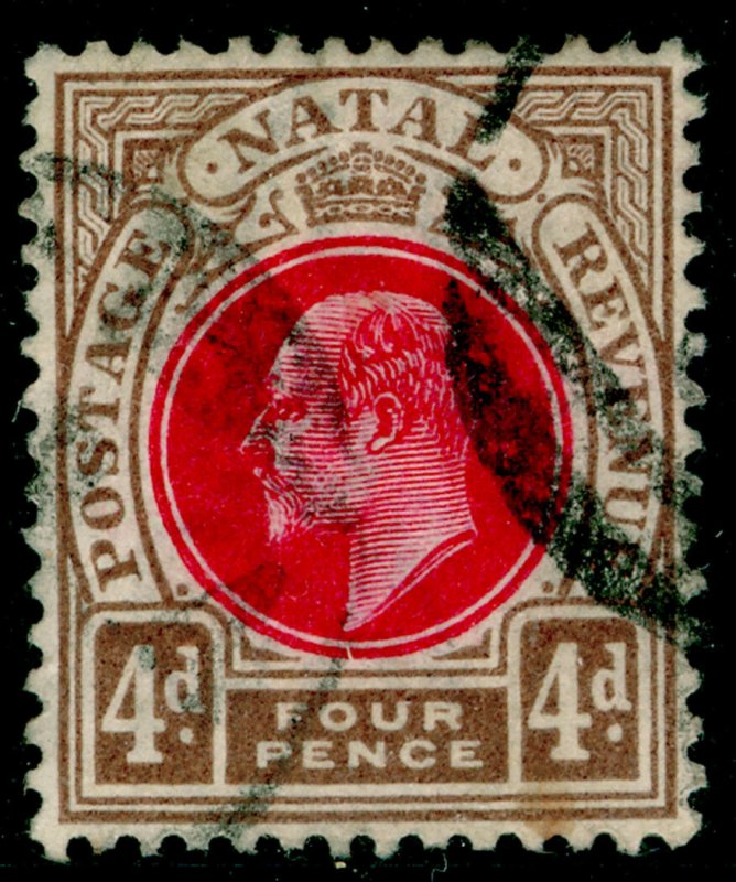 SOUTH AFRICA - Natal SG133, 4d carmine & cinnamon, USED. Cat £27.