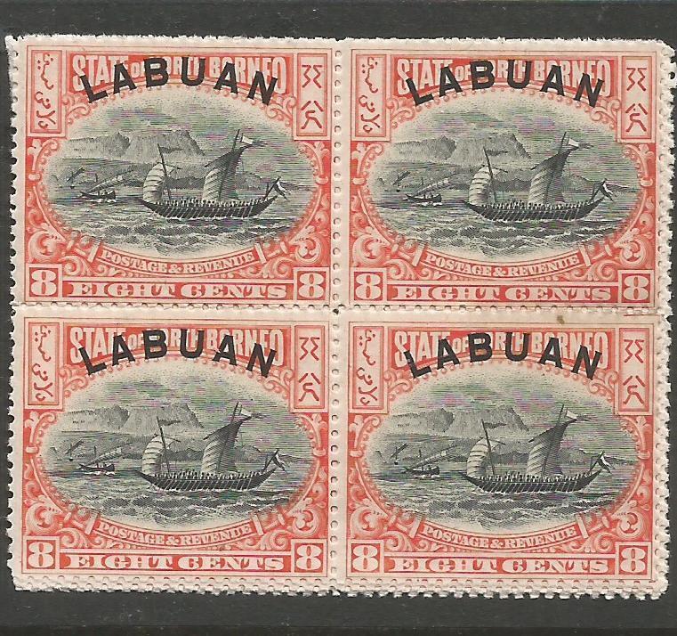 Labuan SG 44c Block of 4 MNH (2cwt)