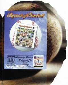 USPS 1st Day Ceremony Program #3408q Legends of Baseball Honus Wagner 2000