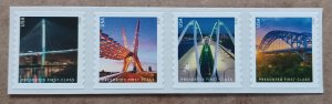 US #5808-5811 (25c) Bridges presorted coil MNH strip of 4 (2023) BN 1690