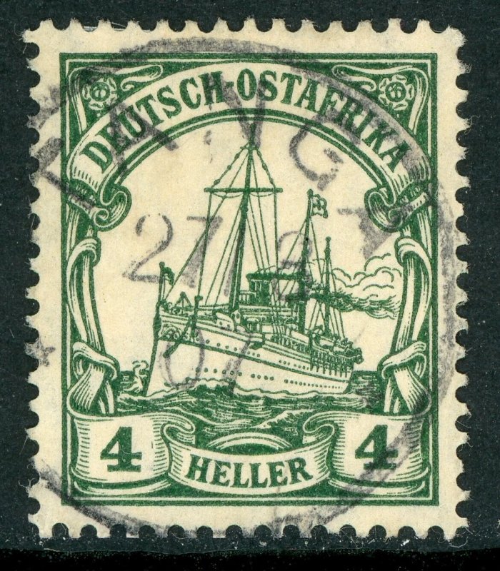 East Africa 1906 Germany 4 HellerYacht Ship Watermark Scott # 32 VFU R160