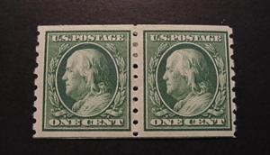 SCOTT #392   MINT    COIL   PAIR   TH     CV  $75.00