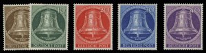 Germany - Berlin #9N94-98 Cat$67.50, 1955 Freedom Bell, set of five, never hi...