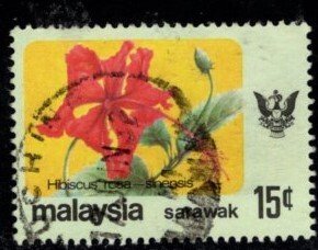 Malaysia - Sarawak #252 Flowers Type - Used