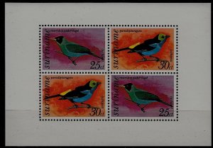 Suriname C60a MNH s/s Birds SCV3.75