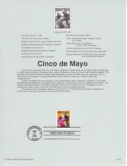 U.S. Souvenir Page SP1308 Cinco De Mayo 3309 