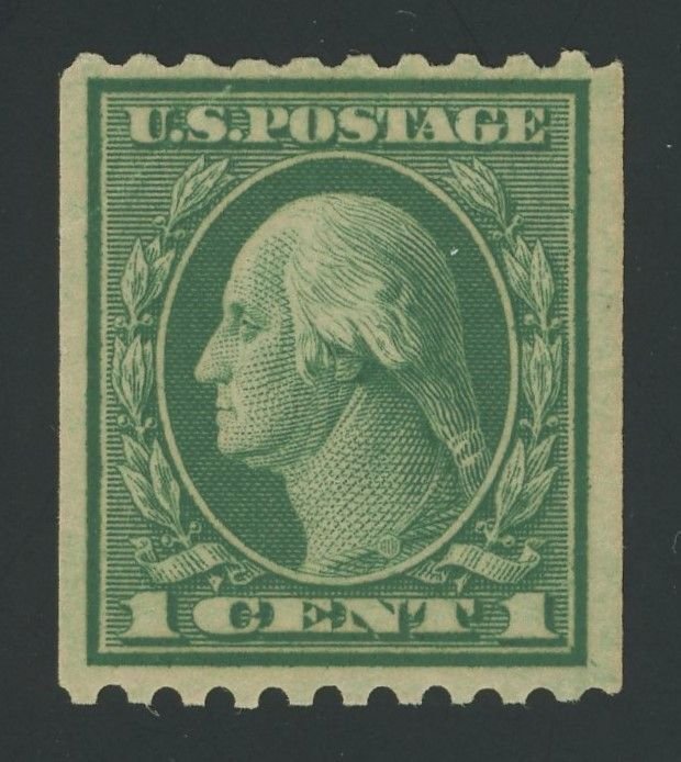 USA 448 - 1 cent Rotary Coil - Single Line Wmk - F/VF Mint hinged - crease