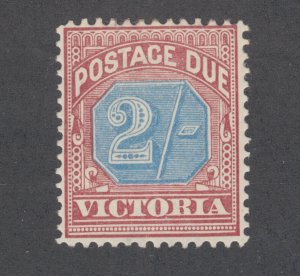 Victoria Sc J9 MOG. 1890 2sh claret & blue Postage Due, fresh colors, dist OG