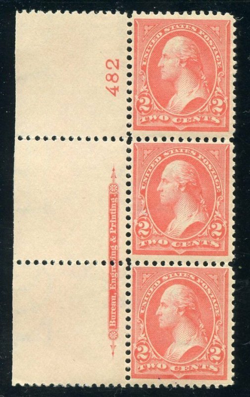 #267a PL# Imprint Strip Of 3 Mint-F-VF-OG-NH W/ PSE CERT SCV $200 (2/13 GP) 