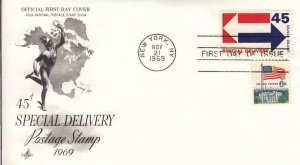 1969, 45c Special Delivery, Artcraft, FDC (D14528)