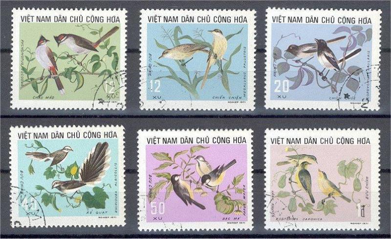 NORTH VIETNAM, BIRDS, FULL SET 1973, USED