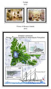 COLOR PRINTED MONACO 2011-2020 STAMP ALBUM PAGES (63 illustrated pages)