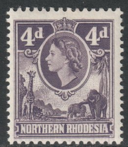 Northern Rhodesia Scott 66 - SG66, 1953 Elizabeth II 4d MH*
