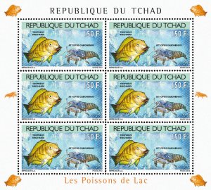 Chad 2012 Perf. Fish and Shellfish 2012 Minisheet No. 2523 A- 2526 A - BL. 407 --