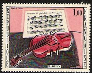 France #1117 \The Red Violin\ Raoul Dufy 1965 NH Cat. $ .30