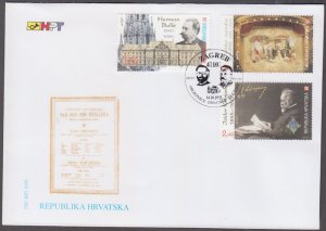 CROATIA Sc #258-60 FDC - ARCHITECTURE, ART, THEATRE