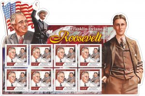 Stamps. Franklin Roosevelt  6 sheets sperforated MNH** 2023 year NEW!