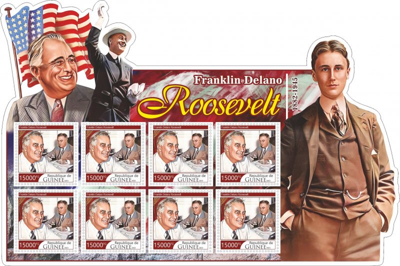 Stamps. Franklin Roosevelt  6 sheets sperforated MNH** 2023 year NEW!