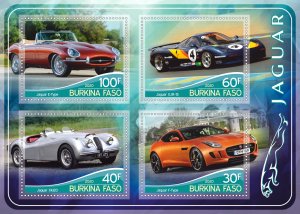 Stamps.Cars. Jaguar  2020 year 1+1 sheets perforated Burkino Faso