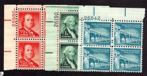 1030,1031,1031A Mint,OG,NH... (3) Plate Blocks of 4