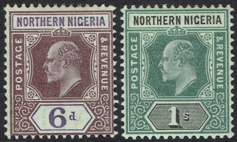 NORTHERN NIGERIA 1902 KEVII 6D AND 1/- WMK CROWN CA