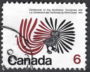 Canada #506 6¢ Centennial of Northwest Territories (1970). Used.