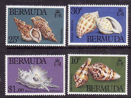 Bermuda-Sc#419-22- id6-unused NH set-Marine Life-Shells-1982-