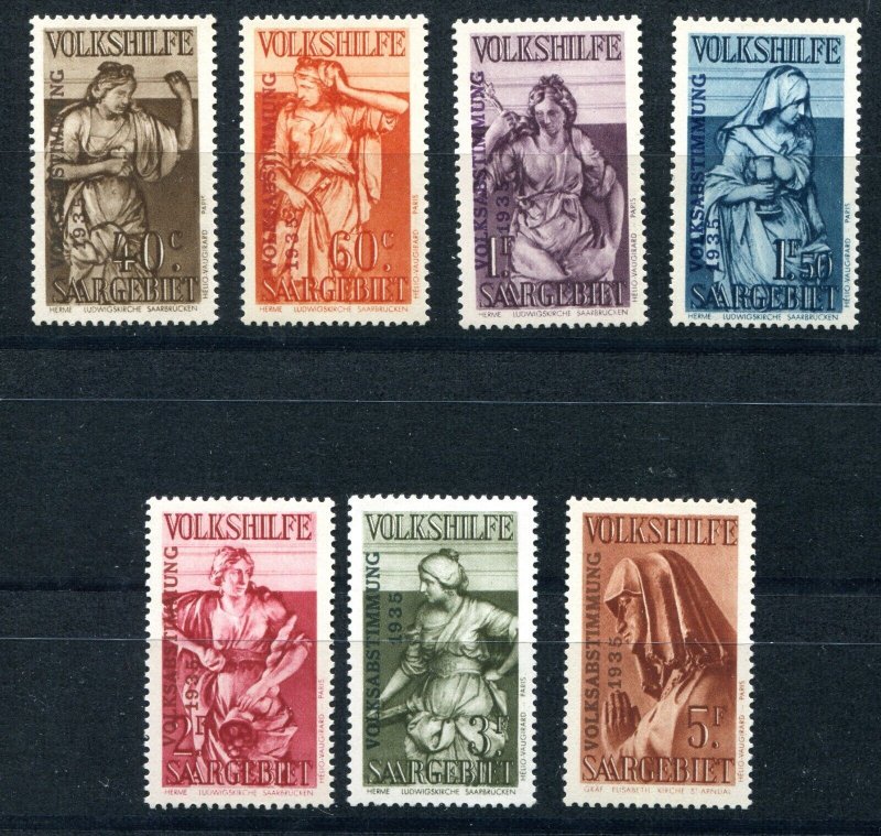 GERMANY SAAR 1934 PEOPLES HELP OVPTS MICHEL 199-205 SCOTT B54-B60 PERFECT MNH