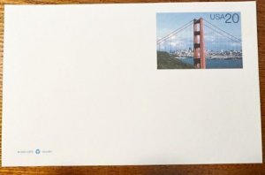 US UX 282 Postal Card Golden Gate Bridge 1996 20C Mint NH