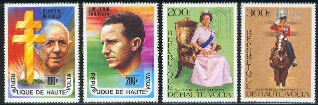 Upper Volta 1977, Famous persons 4v, MNH