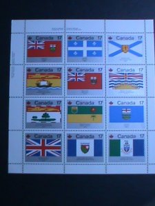 CANADA -COLORFUL LOVELY TWELVE PROVINCES FLAGS MNH: SHEET-VERY FINE