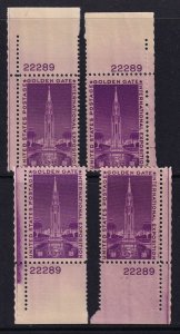 1939 Golden Gate Expo Sc 852 MNH matched set 22289 , all 4 positions (A 