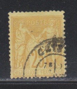 France,  25c Peace and Commerce, Type II (SC# 99) Used