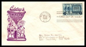 US 963 Youth Month Ioor Typed FDC