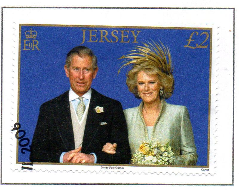 Jersey Sc 1214 2006 £2 Pr Charles Wedding stamp used