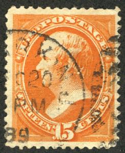US #189 VF/XF used, bright fresh orange, SUPER SELECT! Nice stamp 