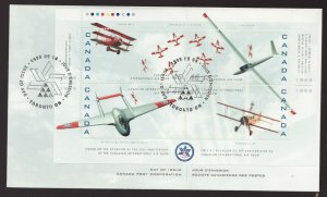 Sc 1807 souvenir sheet FDC - Canada - 1999 - International Air Show-  superfleas