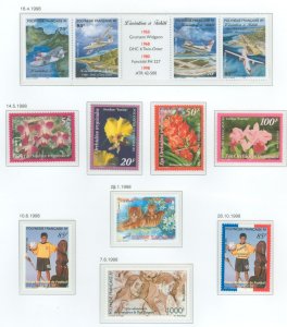 French Polynesia #729-736/742 Mint (NH) Single (Complete Set) (Art) (Flora) (Flowers) (Soccer)