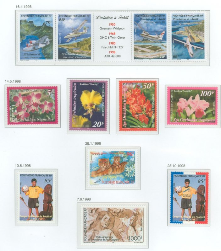 French Polynesia #729-736/742 Mint (NH) Single (Complete Set) (Art) (Flora) (Flowers) (Soccer)