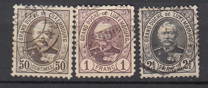 J25723 JLstamps 1891-93 luxembourg used #66-8 grand duke