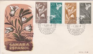 Spanish Sahara # 78-79, B37-38, Flowers, First Day Cover