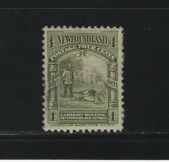 NEWFOUNDLAND - #64 - 4c CARIBOU HUNTING USED STAMP