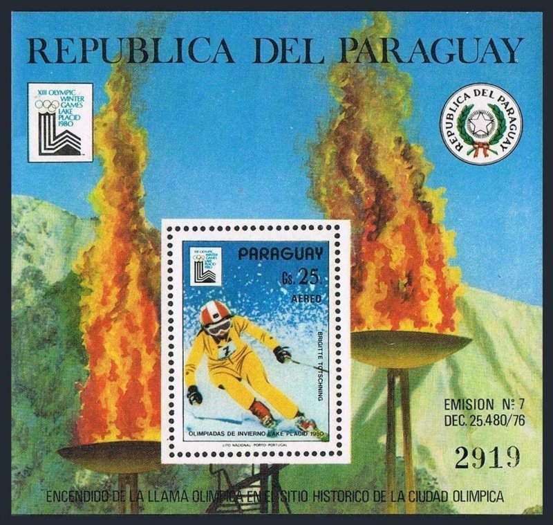 Paraguay 1899 ag-1901,1902-1904 sheets,MNH. Olympics Lake Placid-1980.Champions.