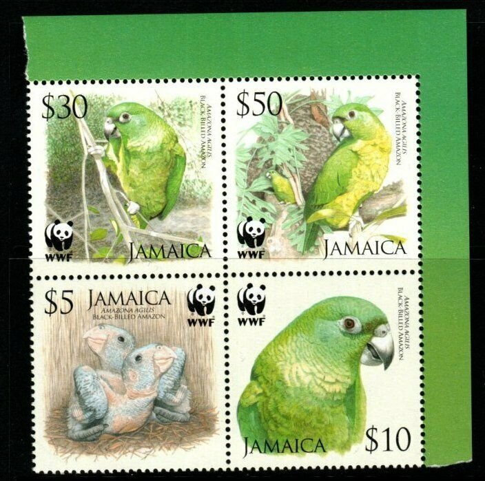 JAMAICA SG1121/4 2007 WWF BIRDS BLOCK OF 4 MNH